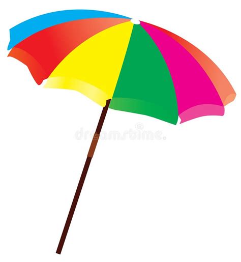 Beach Umbrella In Hand Drawn Doodle Style Vector Illustration Isolated