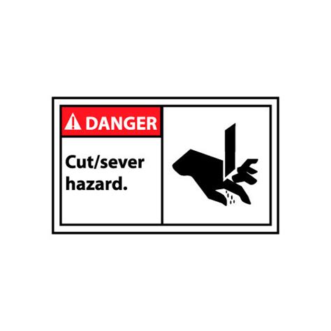 Graphic Machine Labels Danger Cut Sever Hazard