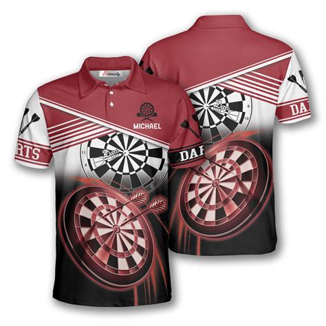 Darts Red Black Version Custom Polo Shirts For Men Primesty