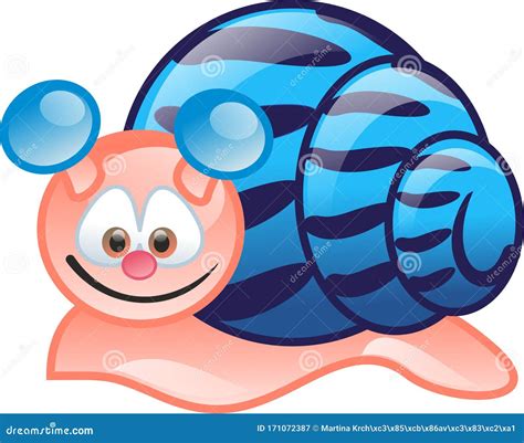 Blue Cute Slug Isolated Vector Stock Illustration Illustration Of
