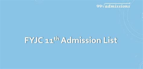 Fyjc 11th Admission Merit List 2024 1st Round Allotment Dates