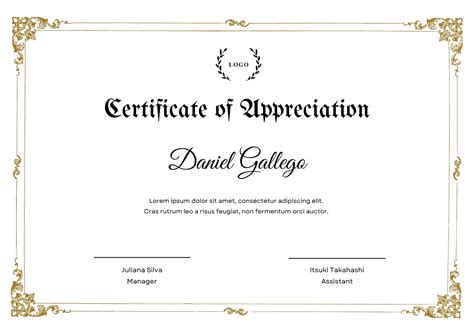 Professional Certificate Of Appreciation Templates