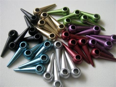 25 Mixed Color Metallic Acrylic Spike Beads b3