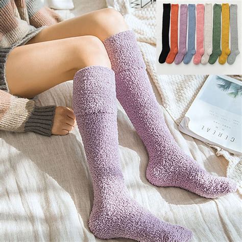 Cable Knit Over Knee Socks Thigh High Long Boot Classic School Girl