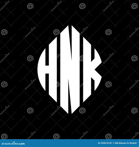 Hnk Circle Letter Logo Design With Circle And Ellipse Shape Hnk
