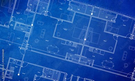 Architecture Floor Plan Background Blueprint Style Abstract Stock