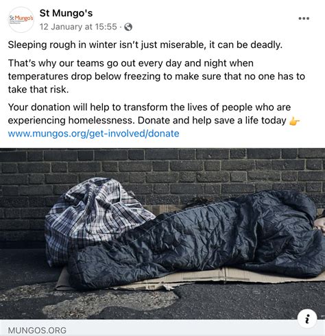 Five Awesome Homelessness Charity Social Media Posts Platypus Digital