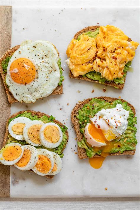 Avocado Toast With Egg 4 Ways Recipe Healthy Snacks Recipes