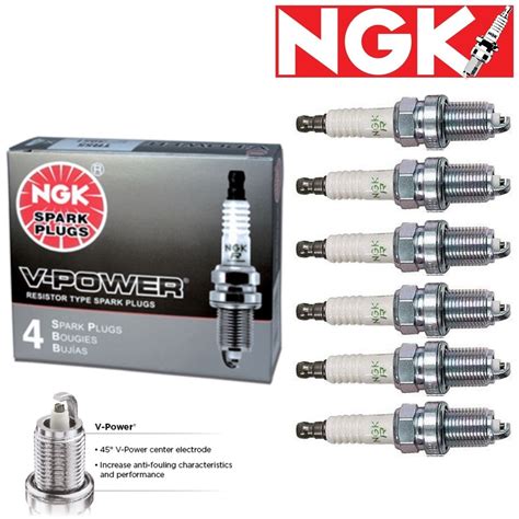 6 pcs NGK V-Power Spark Plugs 1990-1996 for Nissan 300ZX 3.0L V6