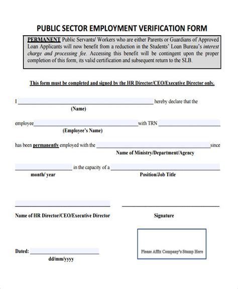 Free 10 Employment Verification Forms In Pdf Ms Word