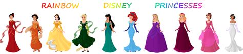 Rainbow Disney Princesses By Foxycoxy09 On Deviantart