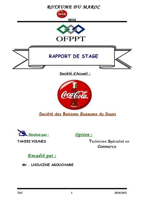 Rapport De Stage Coca Cola Final