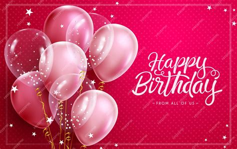 Premium Vector Birthday Pink Balloons Vector Design Happy Birthday
