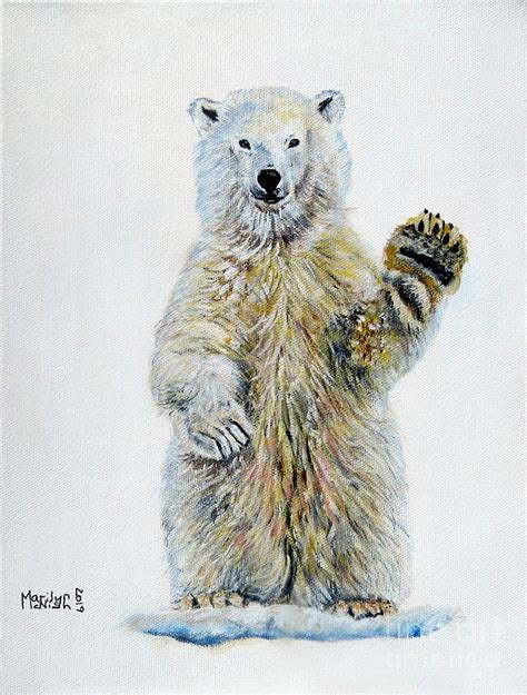 Polar Bear Baby Painting By Marilyn Mcnish