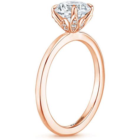K Rose Gold Ka A Petal Diamond Engagement Ring Pointers Jewellers Fine Jewelry Retailer In