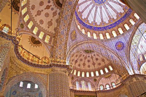 Interior De La Mezquita Azul Estambul Turquía Foto de archivo