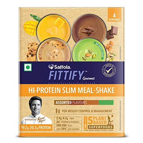 saffola fittify gourmet hi protein slim meal shake meal replacement assorted flavours swiss