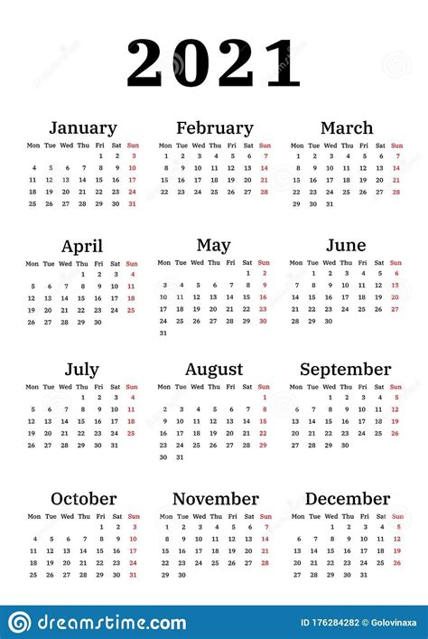 2021 Calendar Free Printable Starting With Monday Example Calendar