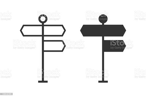 Signpost Icon Road Direction Symbol Sign Street Arrow Vector Stock