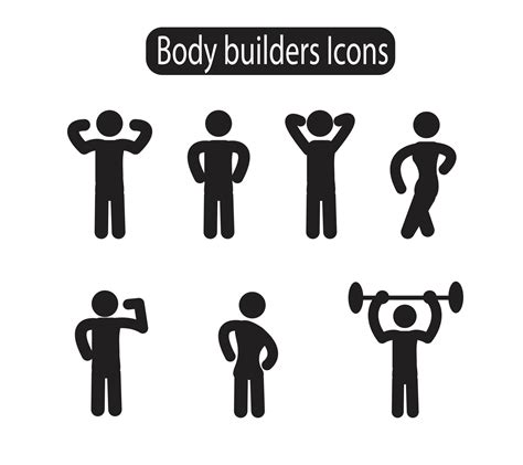 A Set Of Body Builders Stick Figure Icons Or Pictograms 11774447 Vector