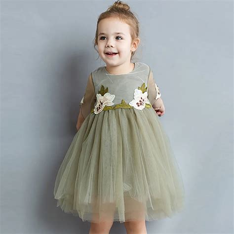 Children Autumn Clothing For Kids Baby Girl Dress Lace Floral Princess