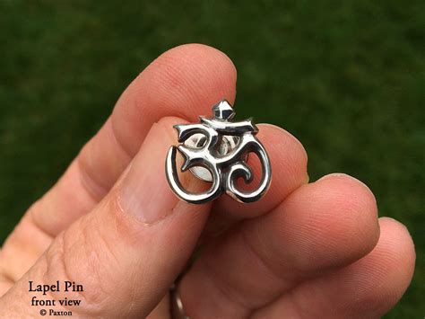 Om Symbol Lapel Pin Or Om Brooch In Sterling Silver By Paxton Jewelry