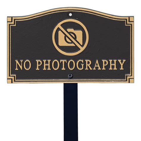 No Photography Statement Lawn Plaque With Stake Signs Sku Wp 0022