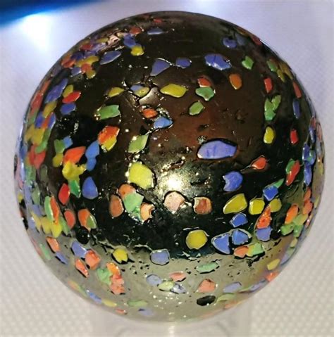 Large speckled Marbles , blue, golden, clear - Marble I.D.'s - Marble 
