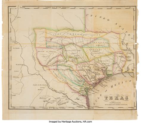 Texas Circa 1840 Map By George Conclin Miscellaneous Maps Lot