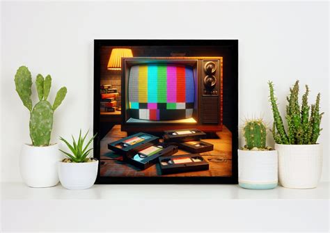 Retro 80s Crt Television Digital Art Print Classic Etsy