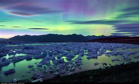 Picture Of The Day Aurora Borealis Over Icelands Jokulsarlon Glacier
