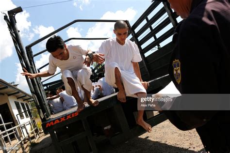 Convicts Arrive In Trucks Of The Salvadoran Armed Forces During The