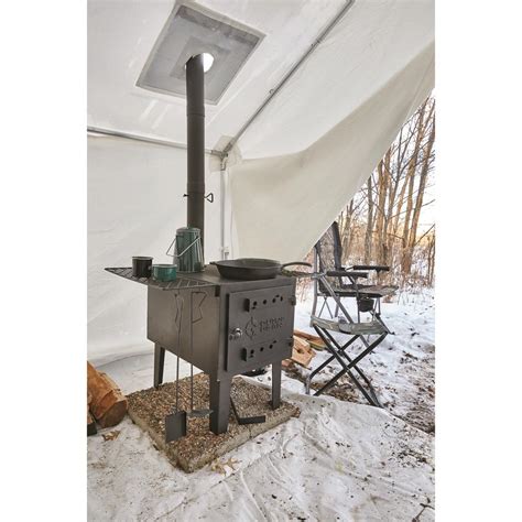 Outdoor wood stove cast iron portable camping with pipe for vented tent cooking buy: Guide Gear Large Outdoor Wood Stove - 704212, Camping Stoves at Sportsman's Guide