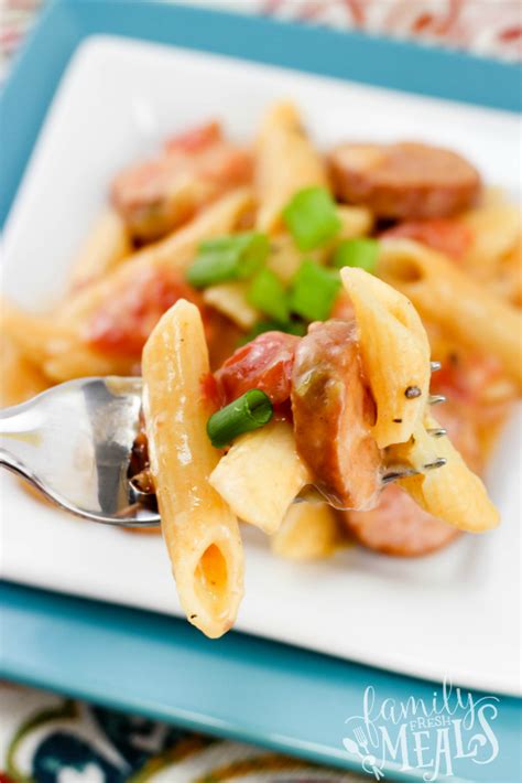 So easy and clean up is a breeze too! One Pot Cheesy Pasta and Sausage - Family Fresh Meals