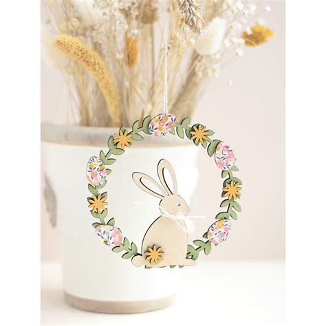 Easter Bunny Wreath Craft Kit ~ Featuring Liberty Fabric Artcuts