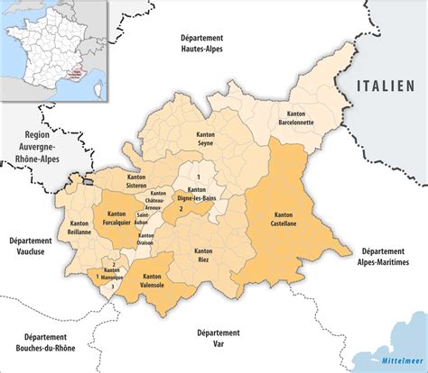 Carte Des Cantons Du Département Des Alpes De Haute Provence