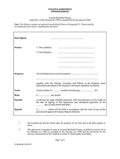 Some document may have the forms filled, you have to erase it manually. Furnished Tenancy Agreement Download 2020 - Fill and Sign ...