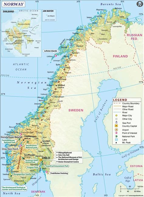 Map Of Norway And Surrounding Countries State Coastal Towns Map