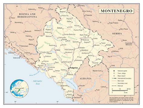 Detailed Political Map Of Montenegro Montenegro Detailed Political Map