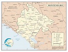 Large detailed political map of Montenegro with roads, cities and ...