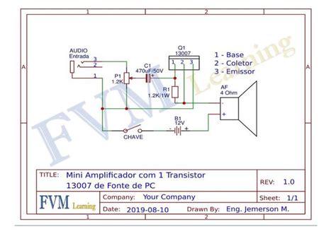 Mini Amplificador Com 1 Transistor 13007 De Fonte De Pc Fvm Learning