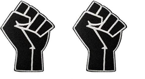 Blm Fist Up Black Power Embroidered Iron On Sew On Patch