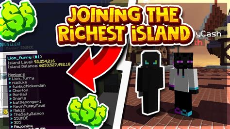 Joining The Richest Island Minecraft Skyblock Vanitymc Youtube