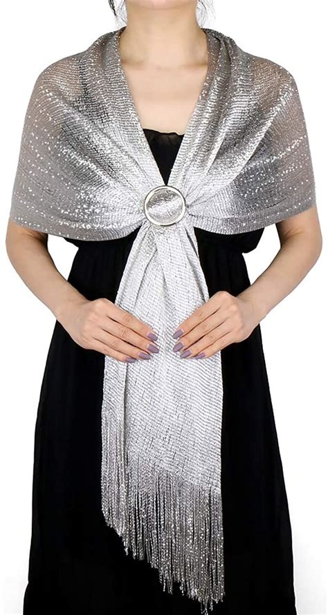 Lmverna Shawls And Wraps For Women Glitter Metallic Weddings Party