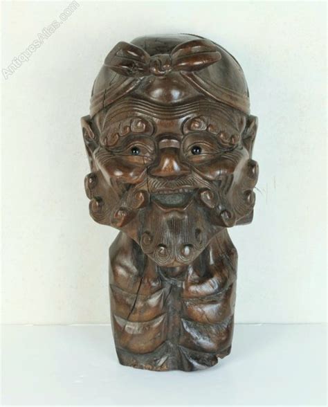 Antiques Atlas Antique Chinese Carved Wooden Head Of An Immortal