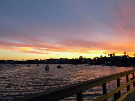 Sunset From Bradenton Pier Over The Intracoastal Waterway Gulf Coast