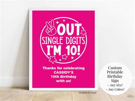 Peace Out Single Digits I M Printable Personalized Etsy Birthday