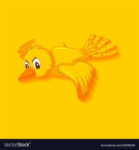 Cute Yellow Bird Cartoon Character Royalty Free Vector Image