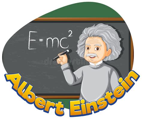 Portrait Of Albert Einstein In Cartoon Style Stock Vector
