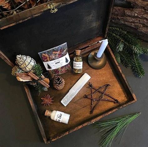 Yule Altar Box Winter Solstice Travel Altar Witchy T Etsy Winter
